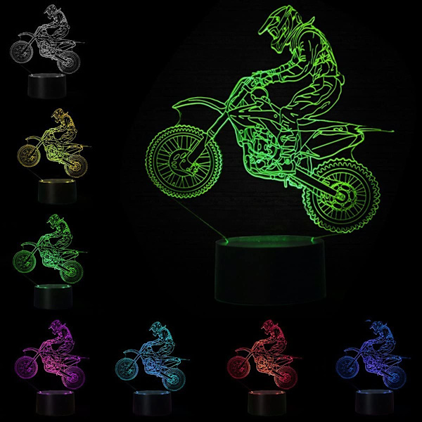 3D LED optisk illusionslampe, natlys cykellampe natlig