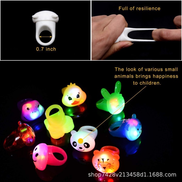 24 Pack LED Light Up Bumpy Rings Party Favors For Kids Præmier Bo