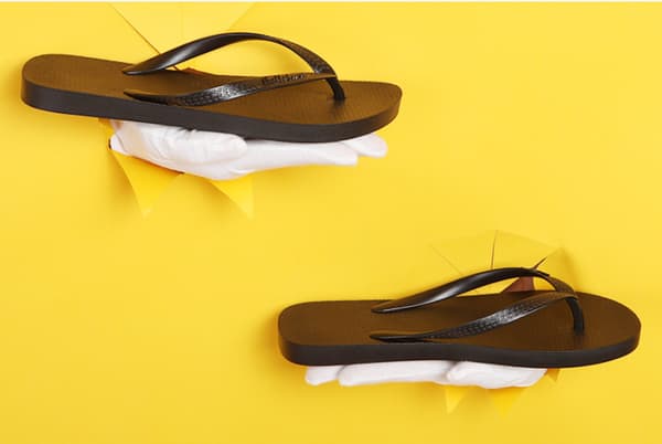 Lilla og sorte, størrelse 40, dame slim fit flip flops
