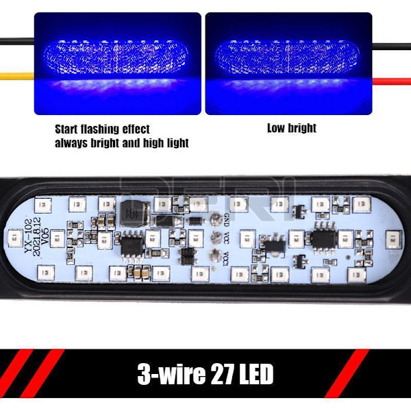 2X 5\" Blå LED Side Marker Clearance Lamp Light Båd Lastbil T