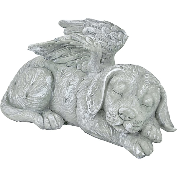 Pet Memorial Angel Dog Honorary Statue Headstone, 12cm, Polyresi