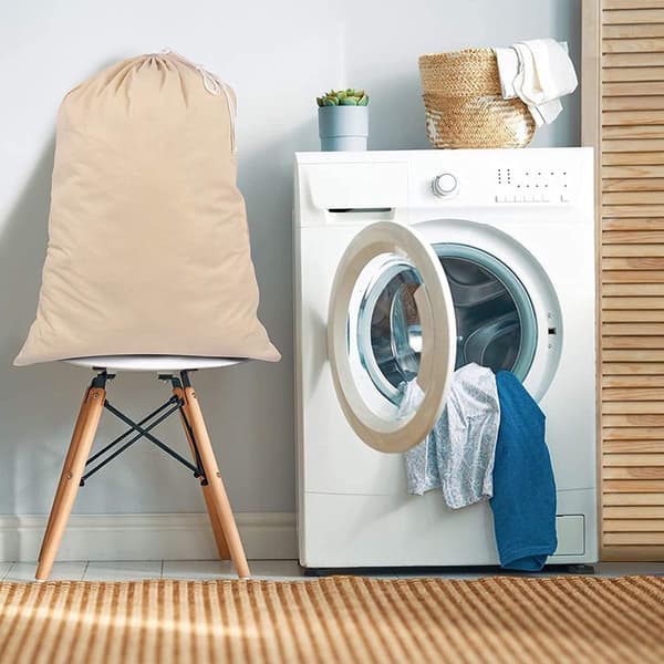 Off-white - 1 ekstra stor, kraftig klesvaskpose, 55 cm x 45 cm (2