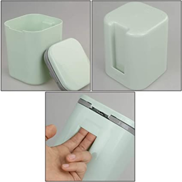 Mini skrivbordspapperskorg med tryckknapp och lock - 1,8 l