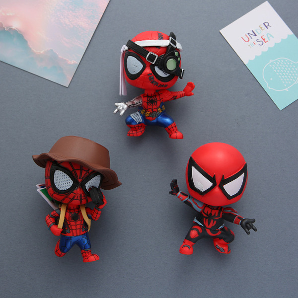 Spiderman 3D skummagnet, sæt med tre