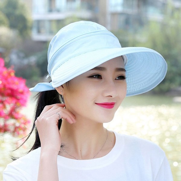 Kvinner Damer Justerbar Solhatt Foldbar Visor Cap Bred Bremskjerm Sol