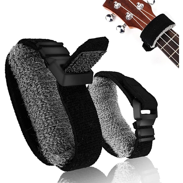 2 st Justerbar Gitarrsträngsdämpare, Ljudreducerande Dämpare Universal Gitarr, Greppbrädesdämpande Remmar, Musikaliska Ins