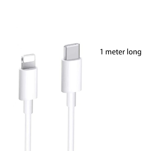 2-pack USB-C till Lightning iPhone Snabbladdare 1m Vit