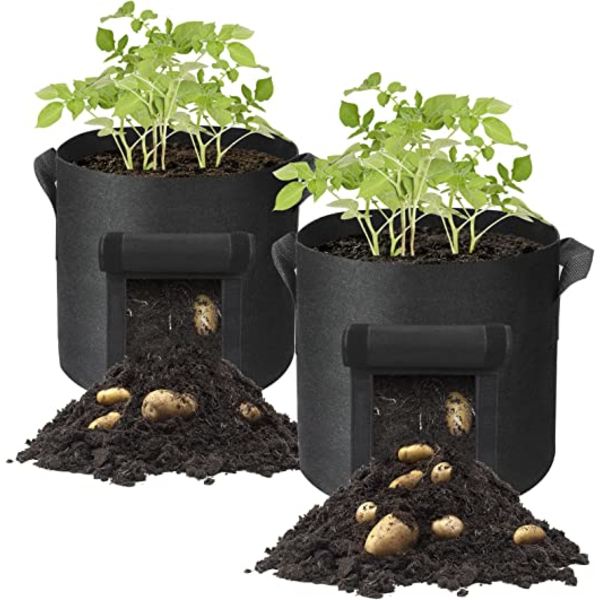 2-pack potatisodlingsväskor, 10 gallon odlingsväskor, blomkruka med handtag