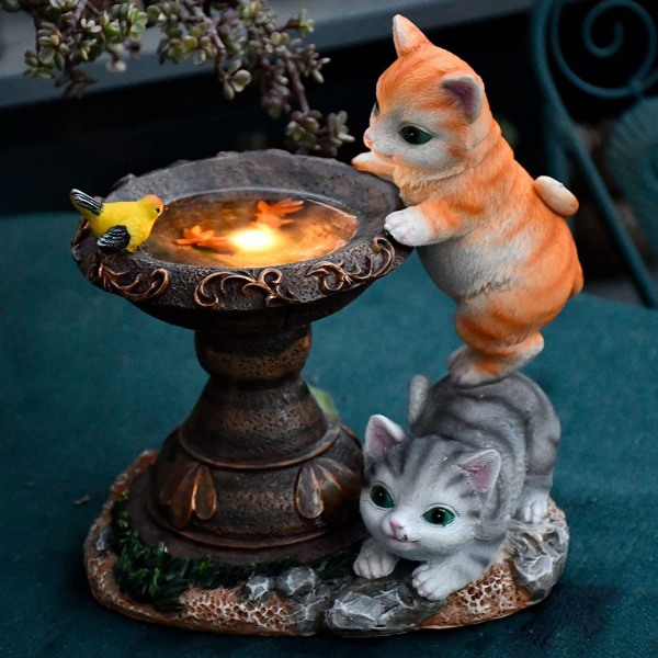 Cat Garden Decoration, Garden Figurines, Solar Lights for Outdoor