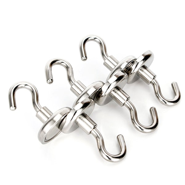 3-pack magnetiska krokar, stark magnet med kylskåpskrok, kraftig
