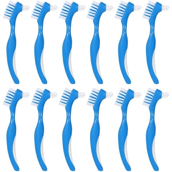Sæt med 12 stive tandbørster til proteser