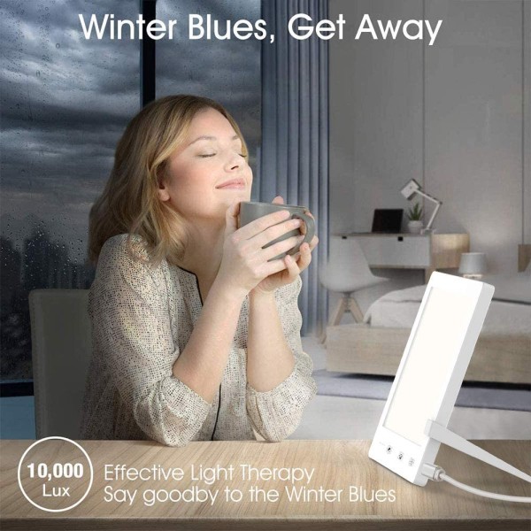 10000 LUX lys terapi lampe, lys terapi lampe med timer funksjon