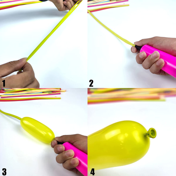 Modellering av lange ballonger (100 stk) Dyreballonger med pumpe, pastell