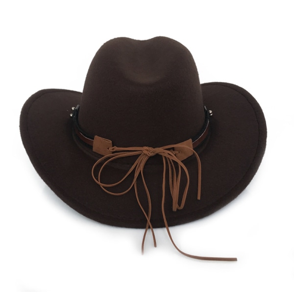 Western Cowboy Top Hat Filt Hat brun