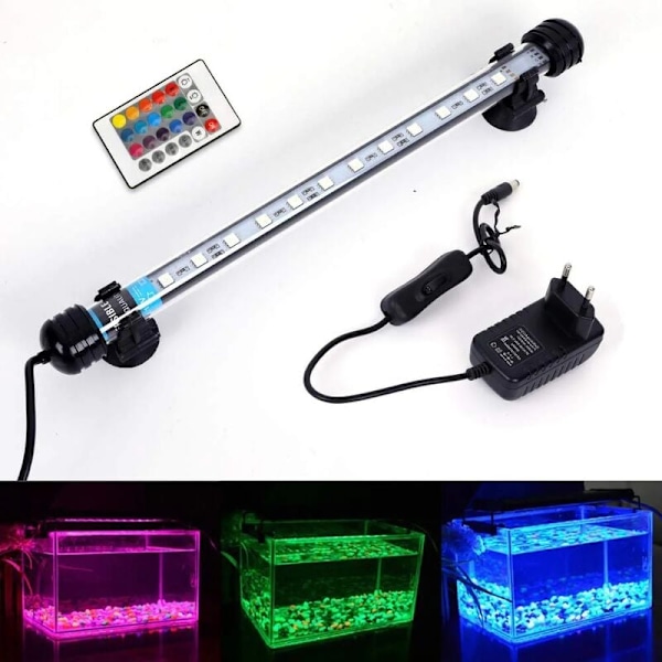 LED-akvariebelysning, vandtæt LED-belysning til dragefisk (28 cm, RGB)