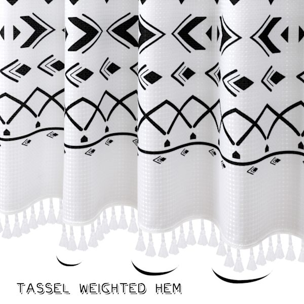 Dusjforheng 180 x 180 cm Hvit bohemsk dusjforheng Vanntett trykt polyester dusjforheng