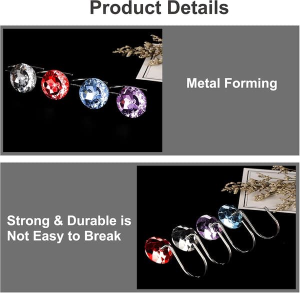 Sæt med 12 rhinsten bruseforhængsringe, røde krystal bruseforhængsringe