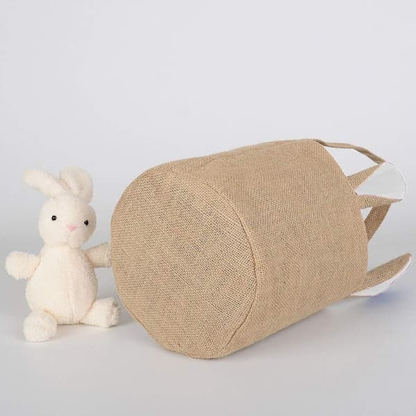 Egg Basket Holiday Rabbit Bunny Printed Canvas Gift Carry Eggs C