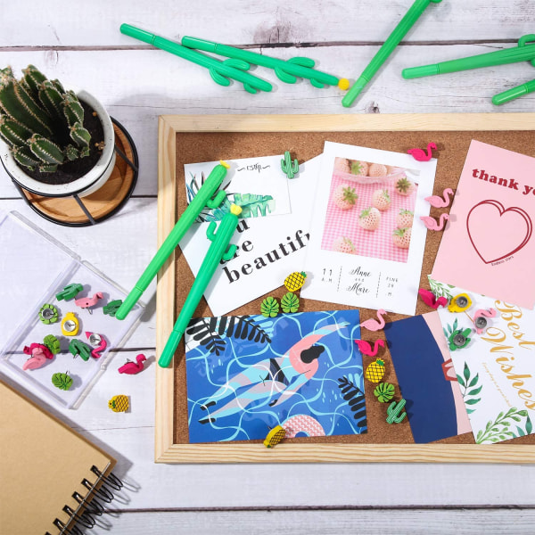 30 stk. træ trykknapper flamingo trykknapper ananas kaktus palme