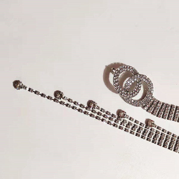 Krystall midjekjede for kvinner Rhinestone Chian belter O-ring