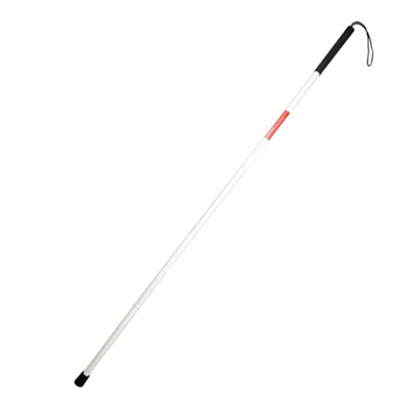 Blindkäpp i aluminium, hopfällbar käpp med halkskydd och nattreflektion, bästa mobilitetskrycka för synskadade (125 cm)