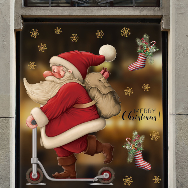 2 skateboards Santa Claus kjøpesenter vindusglass Julm