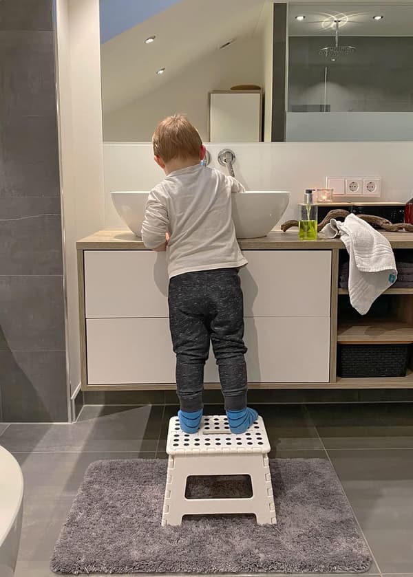 Stegpall, Plast, Vit, Liten Storlek, Bärbar