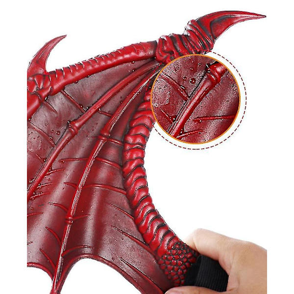 Børnedragevinger Kostume, Dinosaur Hale Maske Sæt, Cosplay Rød