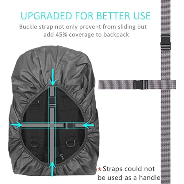 Vattentätt ryggsäck Cover (55-60L), uppgraderad Anti-Slip Cros