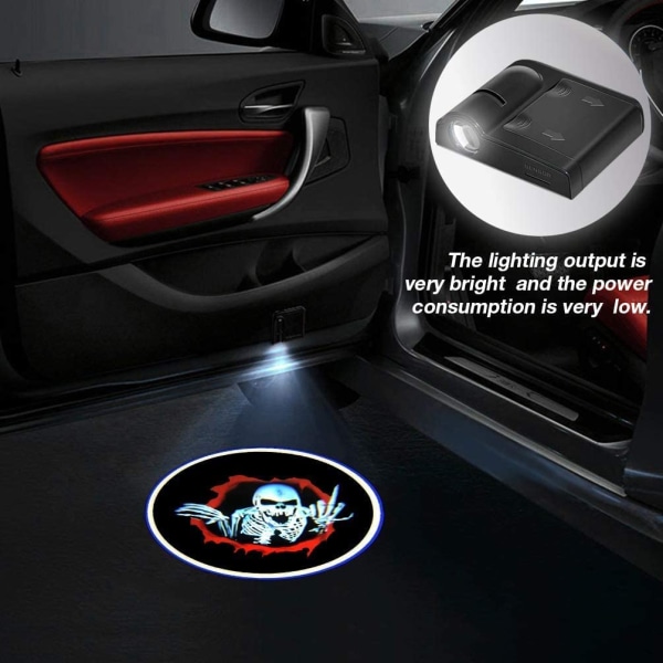 2 stk bildørslys Logo projektor bildørs laserlysdør Dec