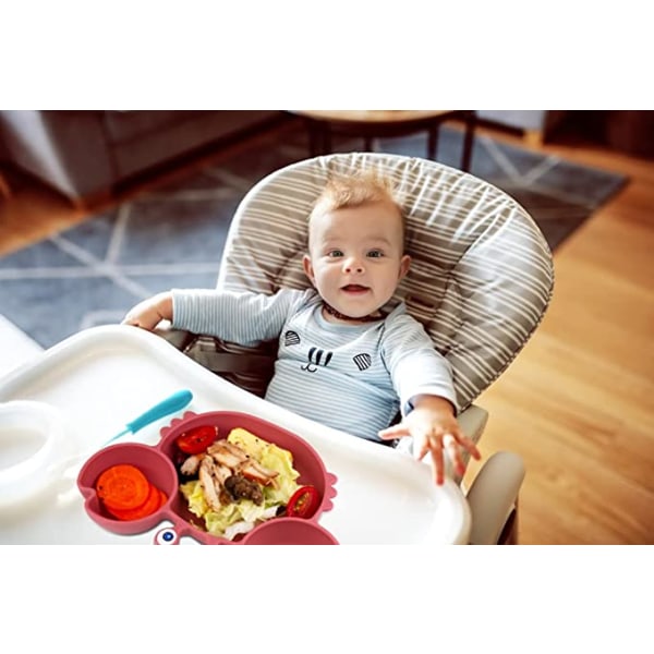 Assiette à ventouse en silikon antidérapant pour bébé - Avec ve
