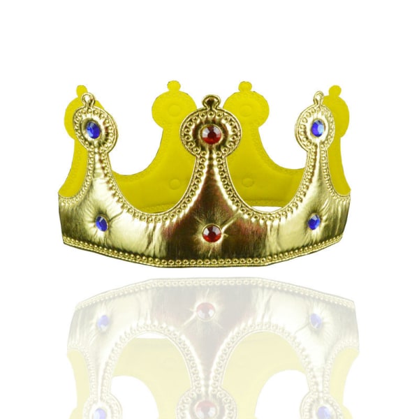 2st Guld Silver Plast Kung Krona För Barn Karneval Kostym Pr
