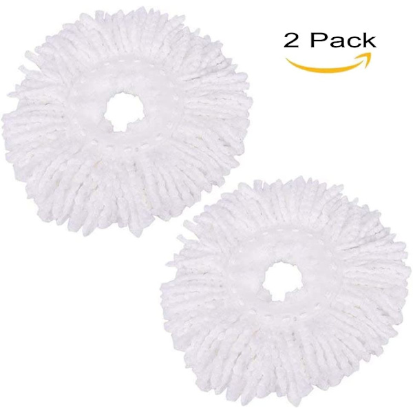 2 Hvide Runde Moppehoveder Tiny Udskiftningsfyld Universal Magic 36