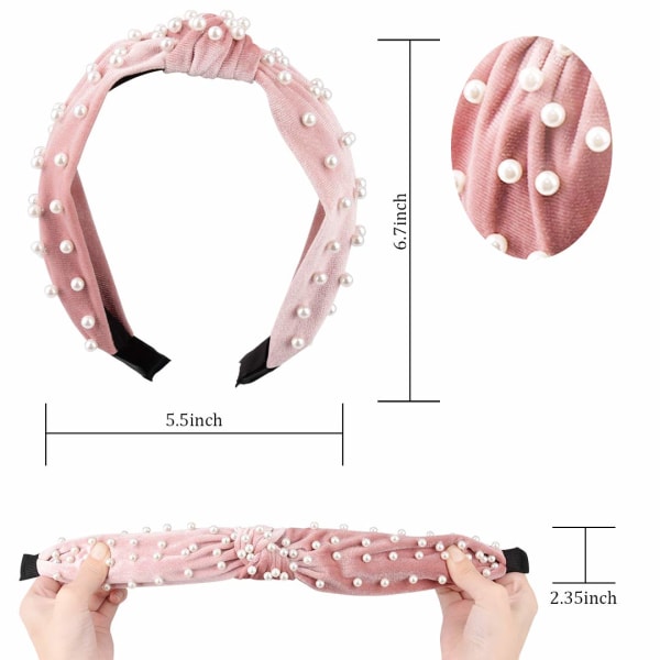 Huvudband för kvinnor och flickor, fashionabla breda pannband i sammet