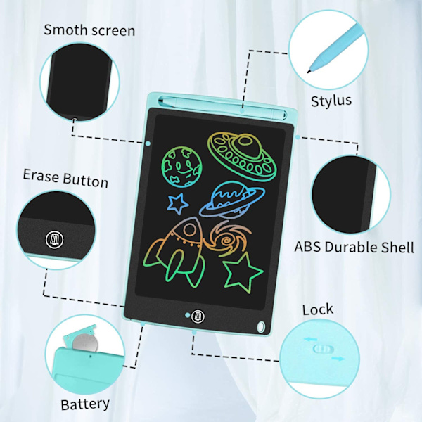 Värikäs LCD-kirjoitustaulu, 8,5 tuuman piirtotaulu grafiikkataulu blue