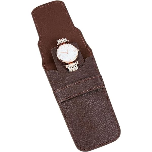 Bärbar klockorganisatör presentpåse unisex enkel fog konstläder