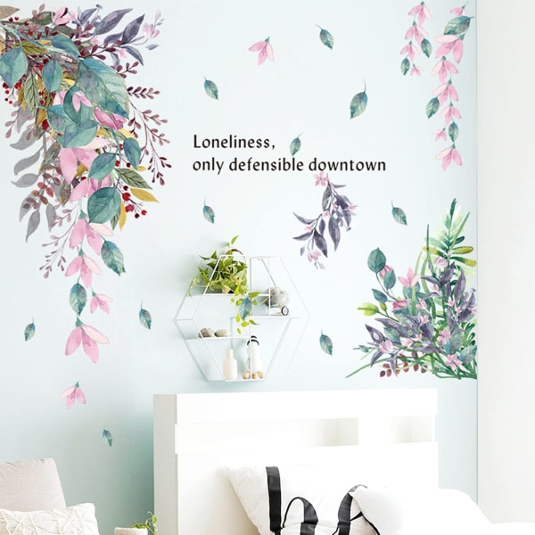 Trooppinen kukka seinätarra Kasvien koristeellinen tarra, vihreä