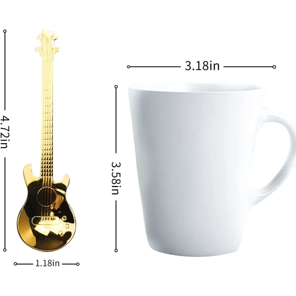 Gitar Dessertskjeer Kaffe Teskjesett, rustfritt stål
