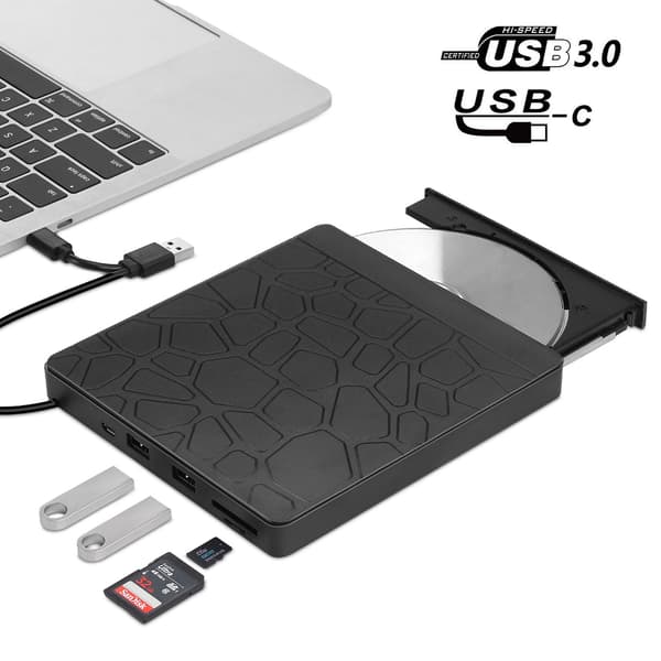 USB 3.0 Ekstern CD/DVD-stasjon USB 2.0/Type-c