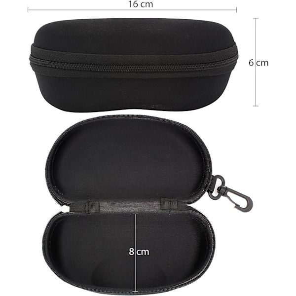 [Paket: 2 enheter] [Svart] Hårda solglasögonfodral Box View Protection R