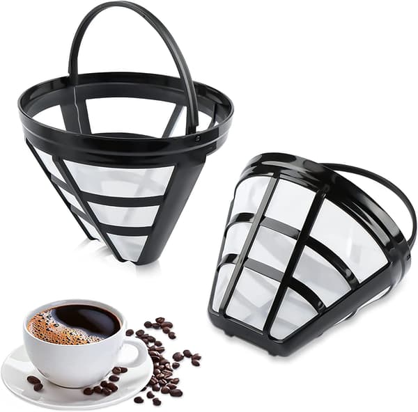 Kaffe filter, 2 stk gjenbrukbar permanent kaffefilter fin ne