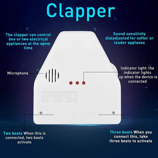2 st Clap Sound Activated Switch, Voice Light Clapper Control Sw