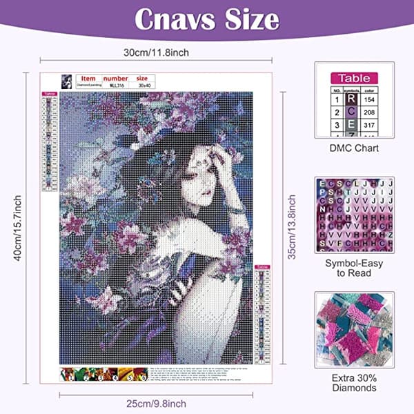5D Diamantmaleri Fe Embroideri 30x40cm, Diamantmaleri, Di