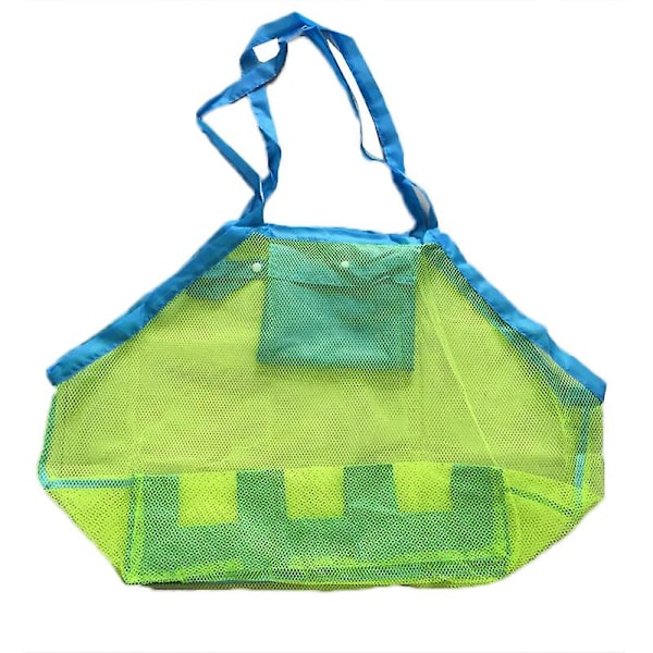 Sommer Børn Mesh Strand Legetøj Opbevaring Tote Taske Tøj Organiser Foldbar Stor Skulder Pung 45*30*45cm