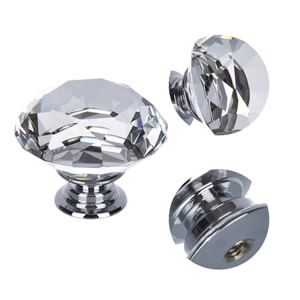 12 stk krystall skuffeknapper kommode møbelknapper sink legering