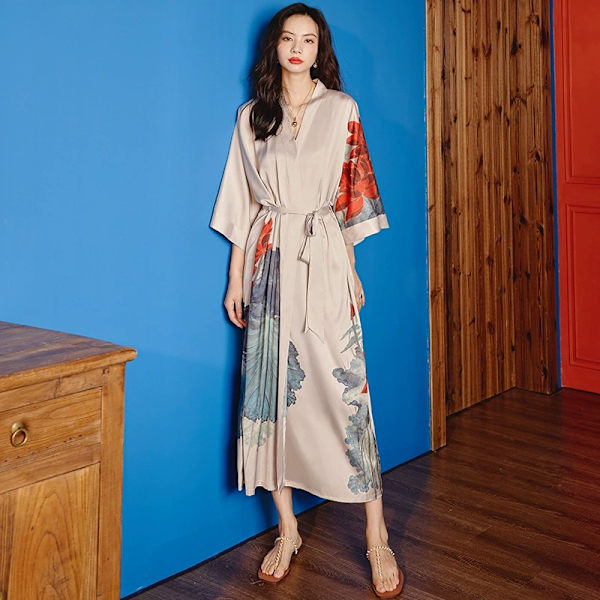 Satin Pyjamas Kvinners Luksus Is Silke Kule Pyjamas Badekåpe