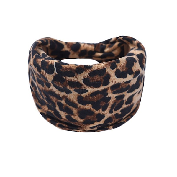 Hovedtørklæder til kvinder, elastisk blød Boho pandebånd blomst leopard