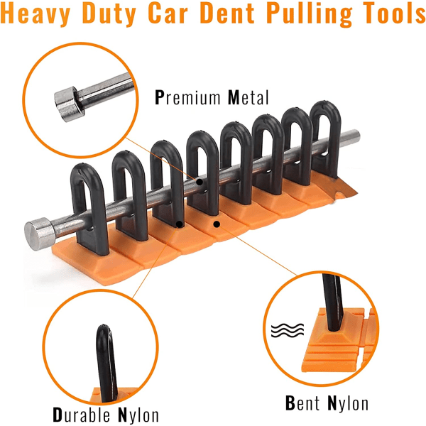 Orange - sæt til reparation af bilbuler, kraftigt værktøj til fjernelse af buler, karosserireparationsfilm til malingsfrit reparationskit