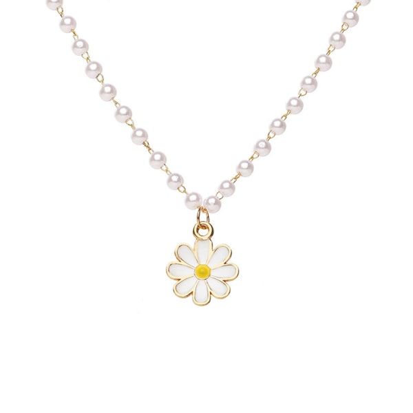 Charm Daisy jäljitelmä Pearl Clavicle Chain kaulakoru naisille Bu