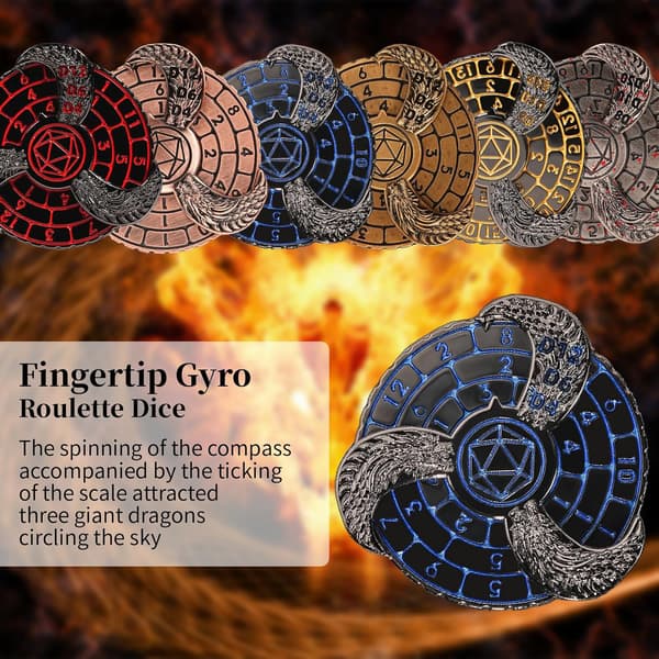7 i 1 Fingertupp-Gyroskopisk Roulette DND Terninger (Blå)